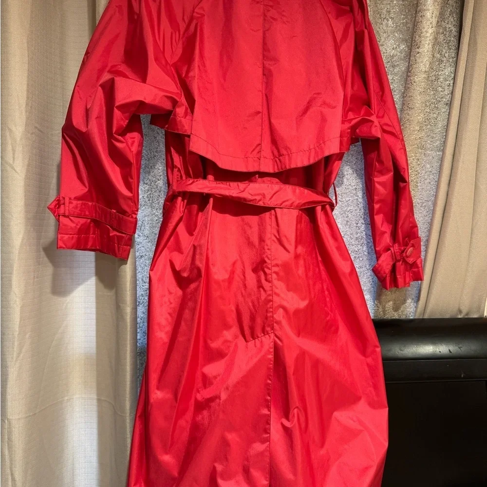 Vibrant Red‎ pink Trench Coat - Picture 7 of 12
